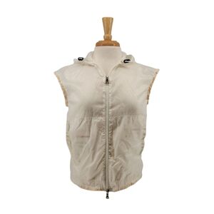 Prada Ladies Off-White Zip Hooded Vest Size Unknown - Read Description